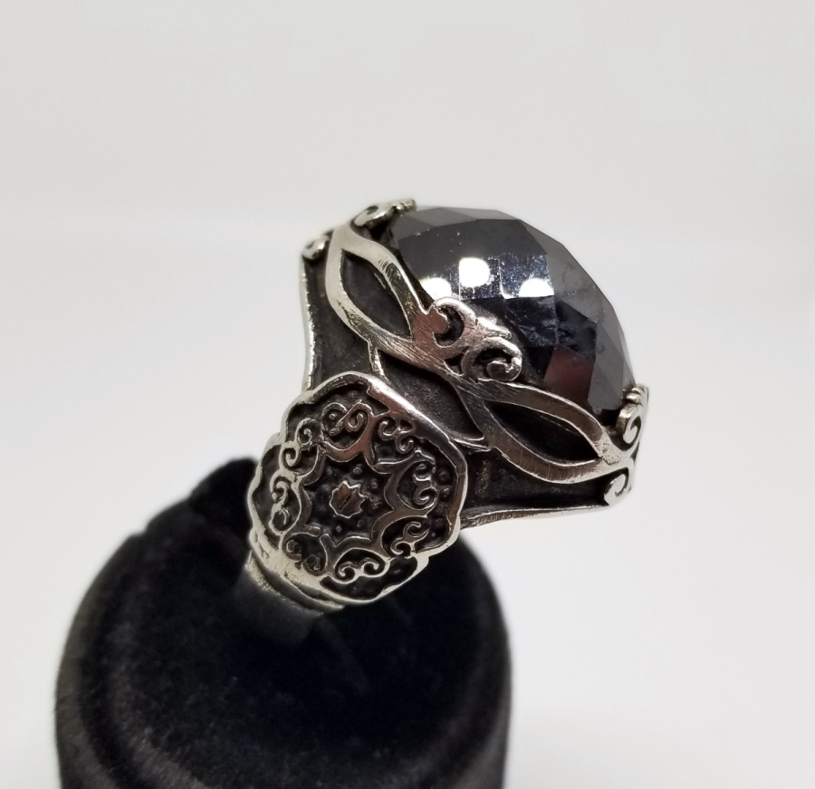 KABARTMA İŞÇİLİKLİ BÜYÜK BOY GÜMÜŞ YÜZÜK