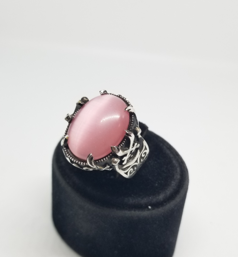 SEDEF TAŞLI KABARTMA İŞÇİLİKLİ GÜMÜŞ YÜZÜK