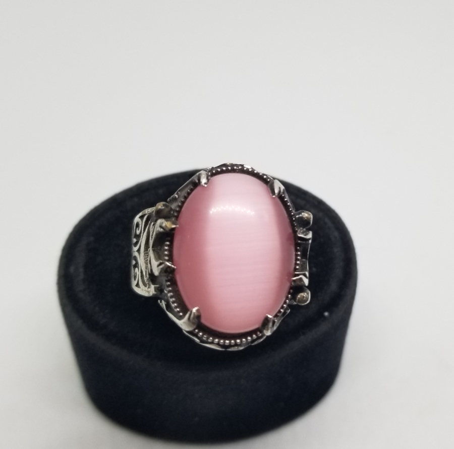 SEDEF TAŞLI KABARTMA İŞÇİLİKLİ GÜMÜŞ YÜZÜK