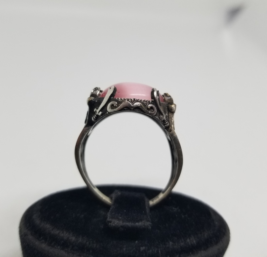 SEDEF TAŞLI KABARTMA İŞÇİLİKLİ GÜMÜŞ YÜZÜK