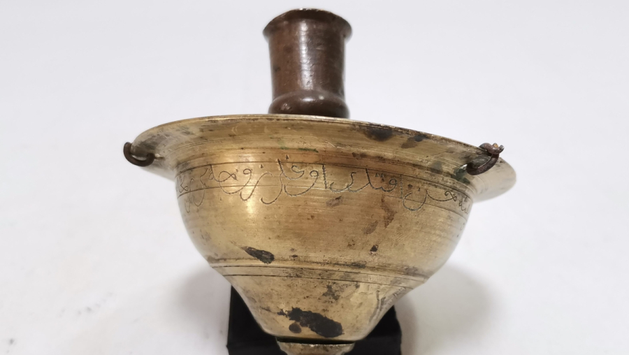 ÜZERİ OSMANLICA YAZILI OSMANLI DÖNEMİ TEKKE İŞİ KANDİL