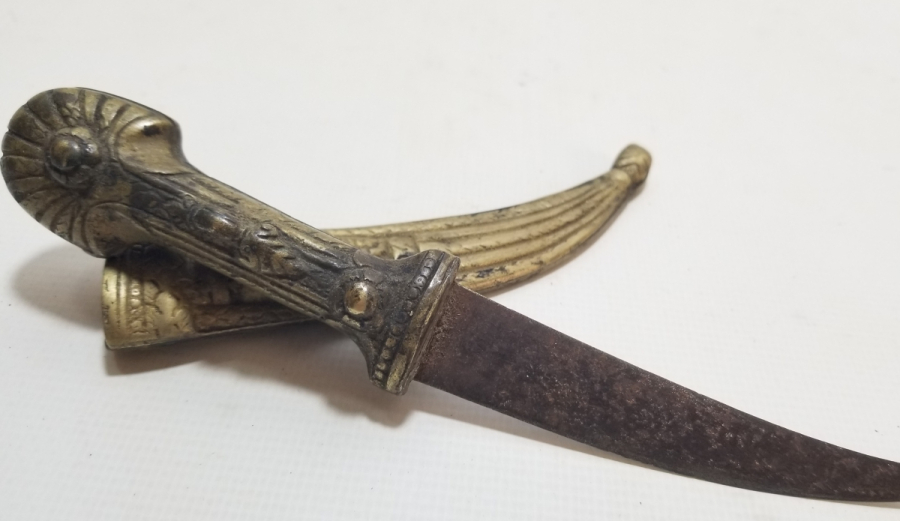 KINI KABARTMA İŞÇİLİKLİ OSMANLI DÖNEMİ NADİR RUM PAPAZ KAMASI