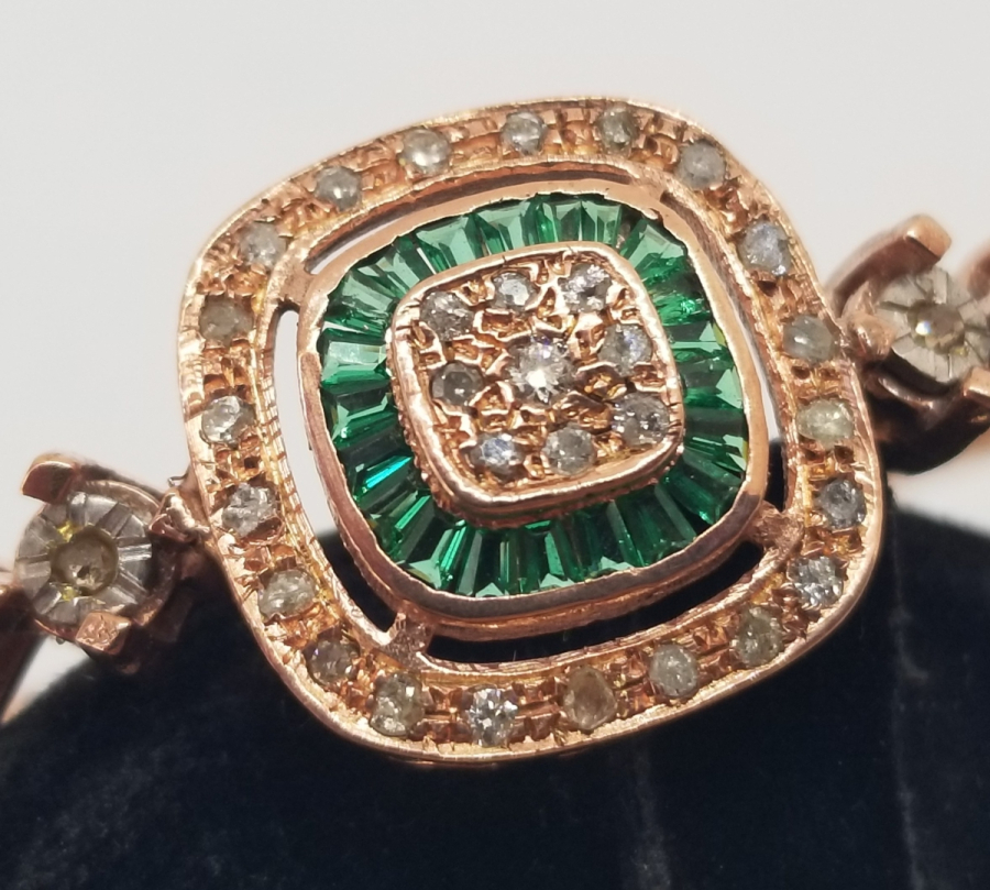 ELMAS TAŞLI ALTIN KAPLAMA BİLEKLİK