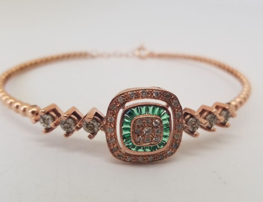 ELMAS TAŞLI ALTIN KAPLAMA BİLEKLİK