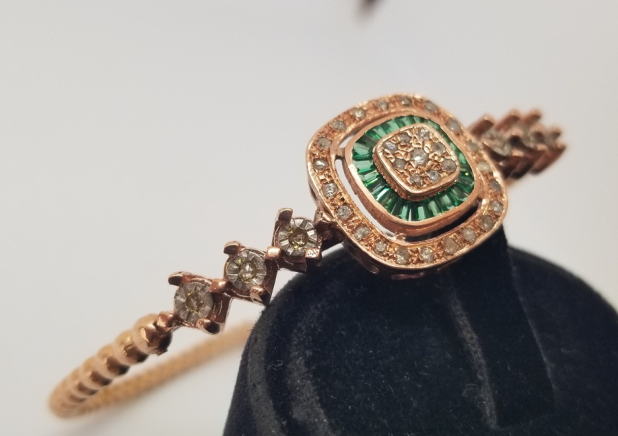 ELMAS TAŞLI ALTIN KAPLAMA BİLEKLİK