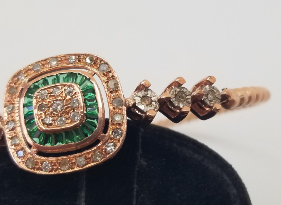 ELMAS TAŞLI ALTIN KAPLAMA BİLEKLİK