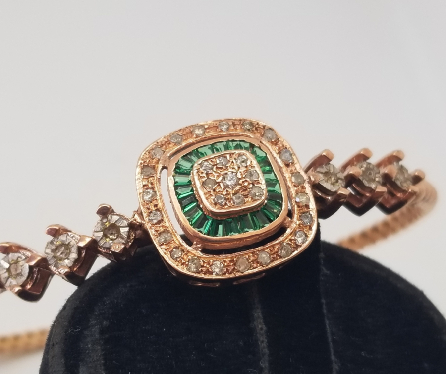 ELMAS TAŞLI ALTIN KAPLAMA BİLEKLİK