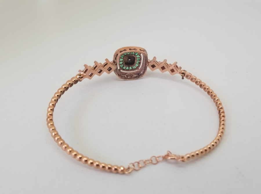 ELMAS TAŞLI ALTIN KAPLAMA BİLEKLİK