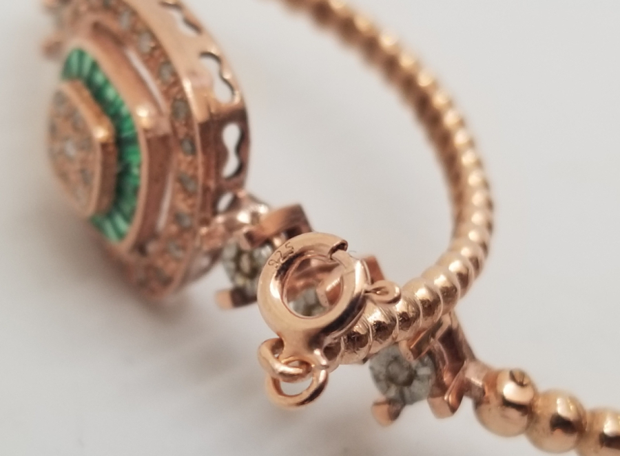 ELMAS TAŞLI ALTIN KAPLAMA BİLEKLİK