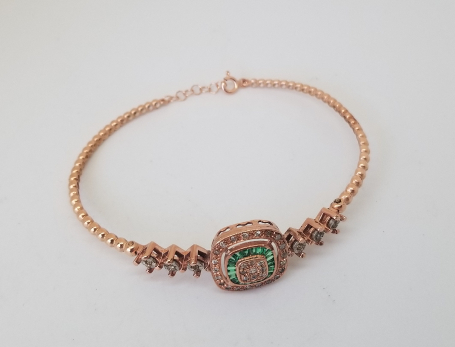 ELMAS TAŞLI ALTIN KAPLAMA BİLEKLİK