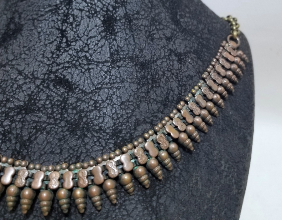 KABARTMA İŞÇİLİKLİ ANTİKA TÜRKMEN GERDANLIK