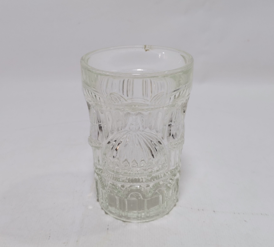 SÜLEYMANİYE CAMİ GÖRSELLİ KABARTMA İŞÇİLİKLİ OSMANLI DÖNEMİ ŞERBET BARDAĞI