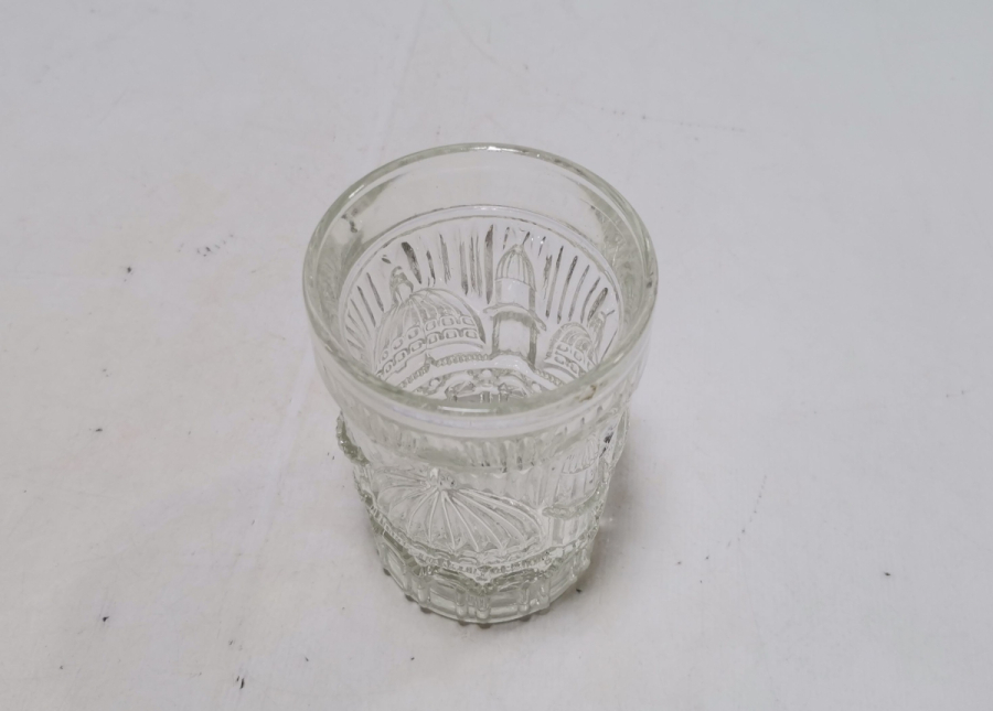 SÜLEYMANİYE CAMİ GÖRSELLİ KABARTMA İŞÇİLİKLİ OSMANLI DÖNEMİ ŞERBET BARDAĞI