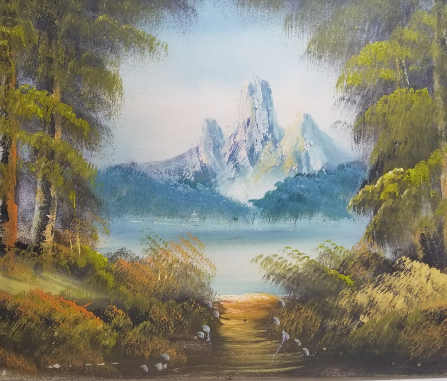 TUVAL ÜZERİ YAĞLI BOYA ANTİKA MANZARA TABLOSU