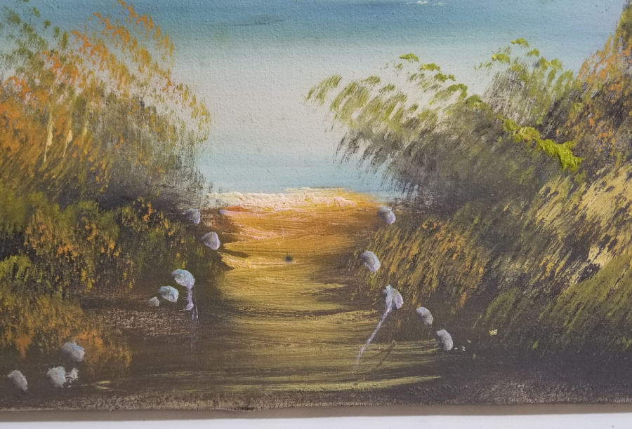 TUVAL ÜZERİ YAĞLI BOYA ANTİKA MANZARA TABLOSU