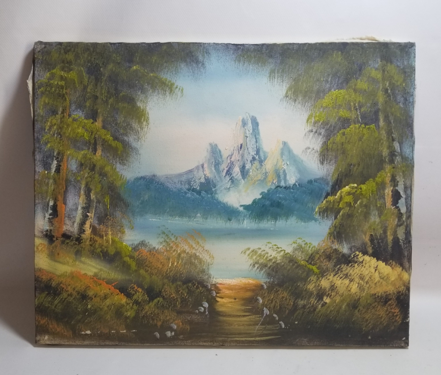 TUVAL ÜZERİ YAĞLI BOYA ANTİKA MANZARA TABLOSU