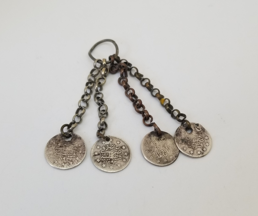 OSMANLI DÖNEMİ GÜMÜŞ PARALI FES SÜSÜ