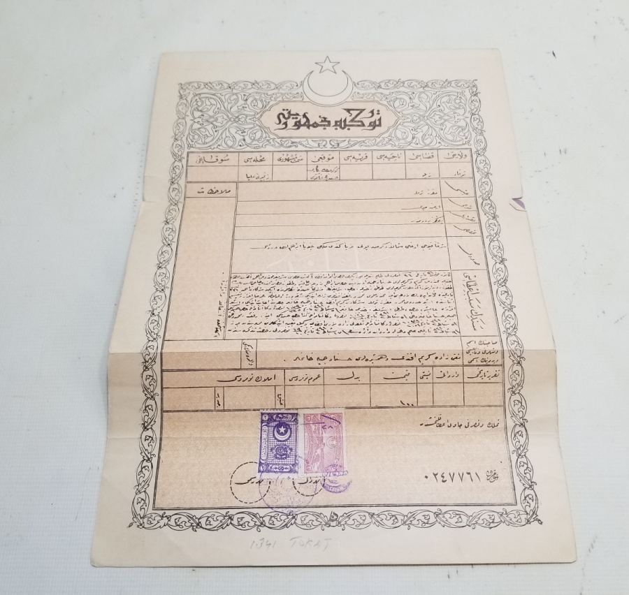 ORİJİNAL KABINDA OSMANLICA YAZILI CUMHURİYET BAŞLARI NADİR TAPU