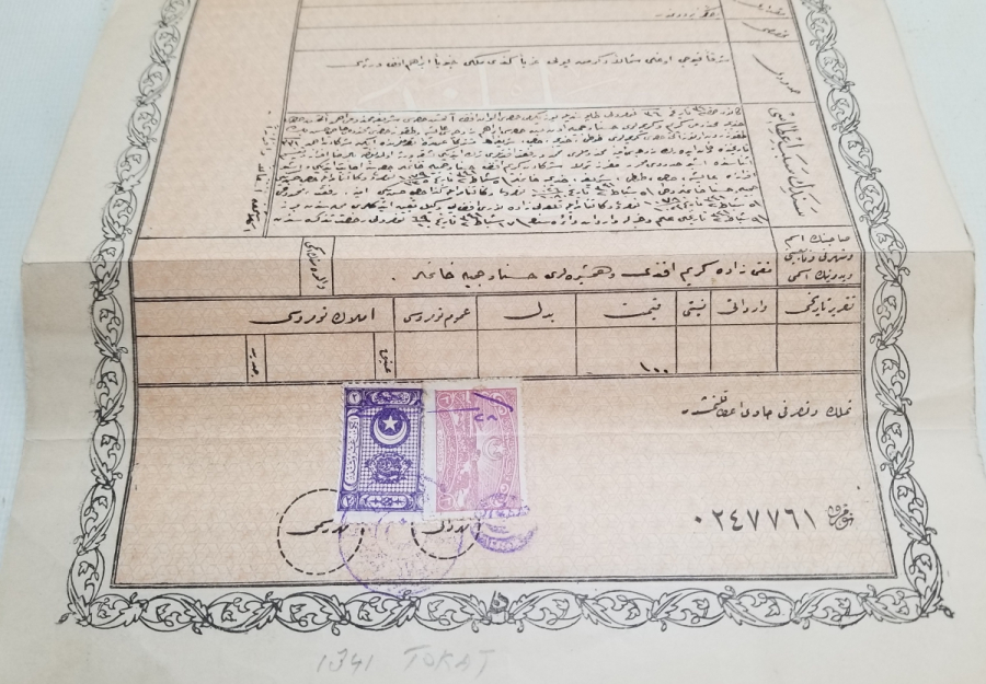 ORİJİNAL KABINDA OSMANLICA YAZILI CUMHURİYET BAŞLARI NADİR TAPU