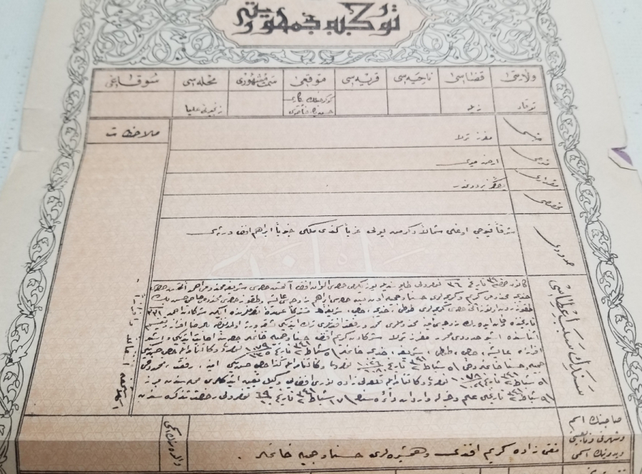 ORİJİNAL KABINDA OSMANLICA YAZILI CUMHURİYET BAŞLARI NADİR TAPU