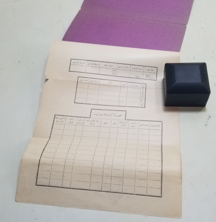 ORİJİNAL KABINDA OSMANLICA YAZILI CUMHURİYET BAŞLARI NADİR TAPU