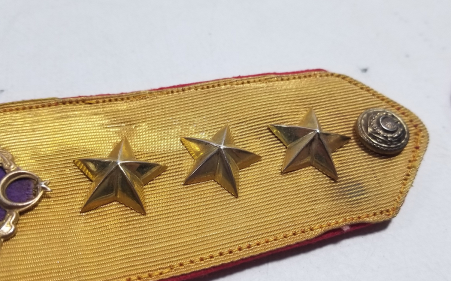 SIRMA İŞÇİLİKLİ ANTİKA ÇİFT SUBAY APOLETİ