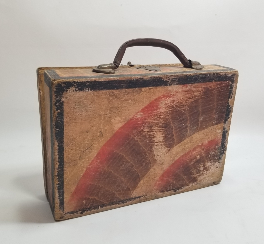 EL YAPIMI ANTİKA AHŞAP ÖĞRENCİ ÇANTASI - BAVUL