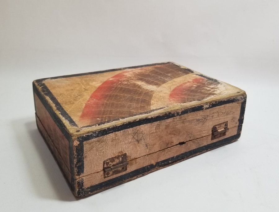 EL YAPIMI ANTİKA AHŞAP ÖĞRENCİ ÇANTASI - BAVUL