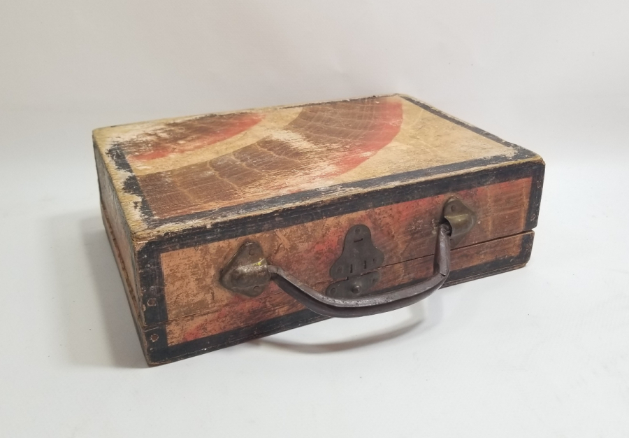 EL YAPIMI ANTİKA AHŞAP ÖĞRENCİ ÇANTASI - BAVUL