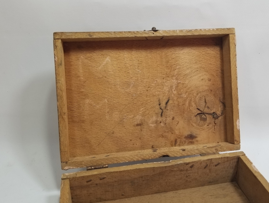 EL YAPIMI ANTİKA AHŞAP ÖĞRENCİ ÇANTASI - BAVUL