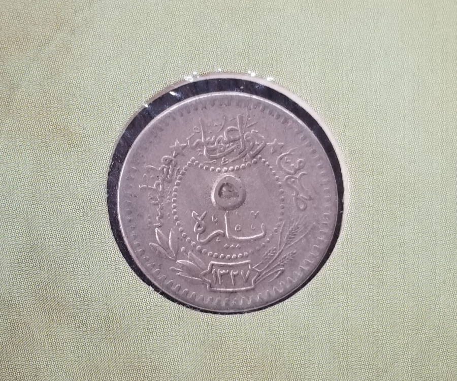 MEHMET REŞAT HAN DÖNEMİ KOLEKSİYONLUK NİKEL 5 PARA