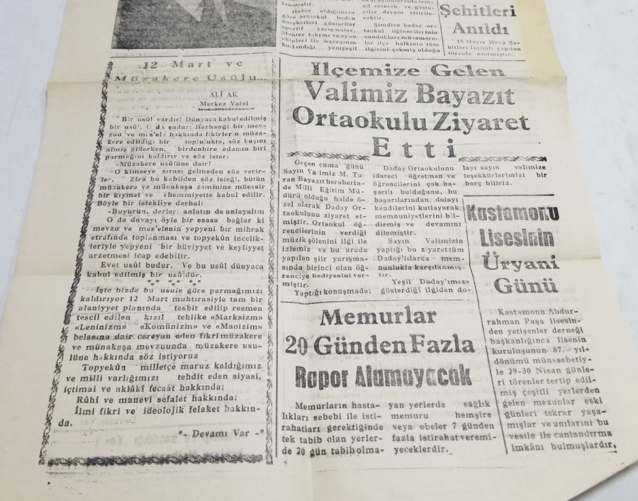 1972 TARİHLİ YEŞİL DADAY GAZETESİ