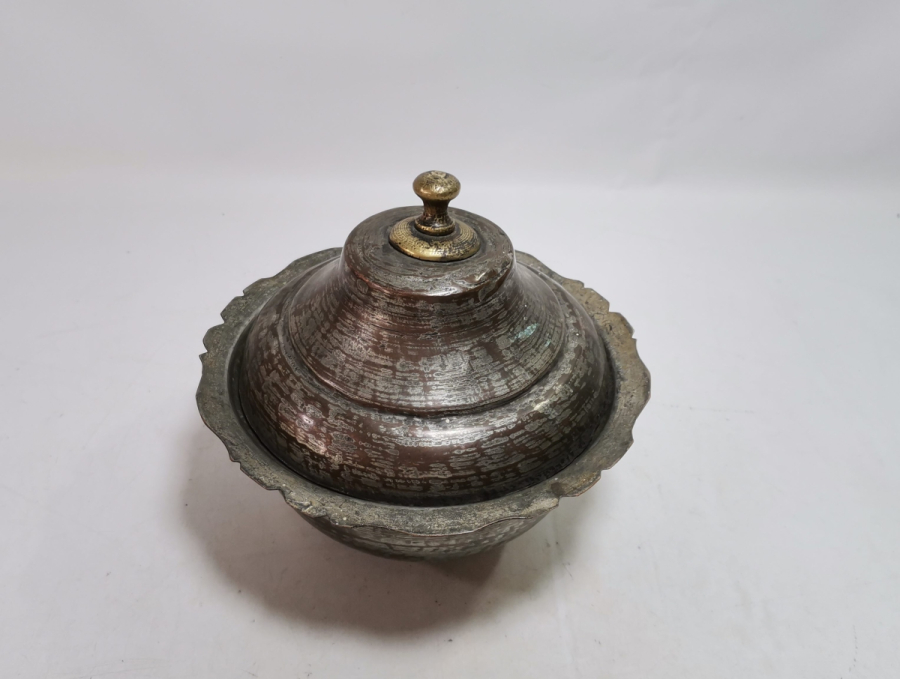 OSMANLI DÖNEMİ BAKIR KAPAKLI ÇORBA KASESİ