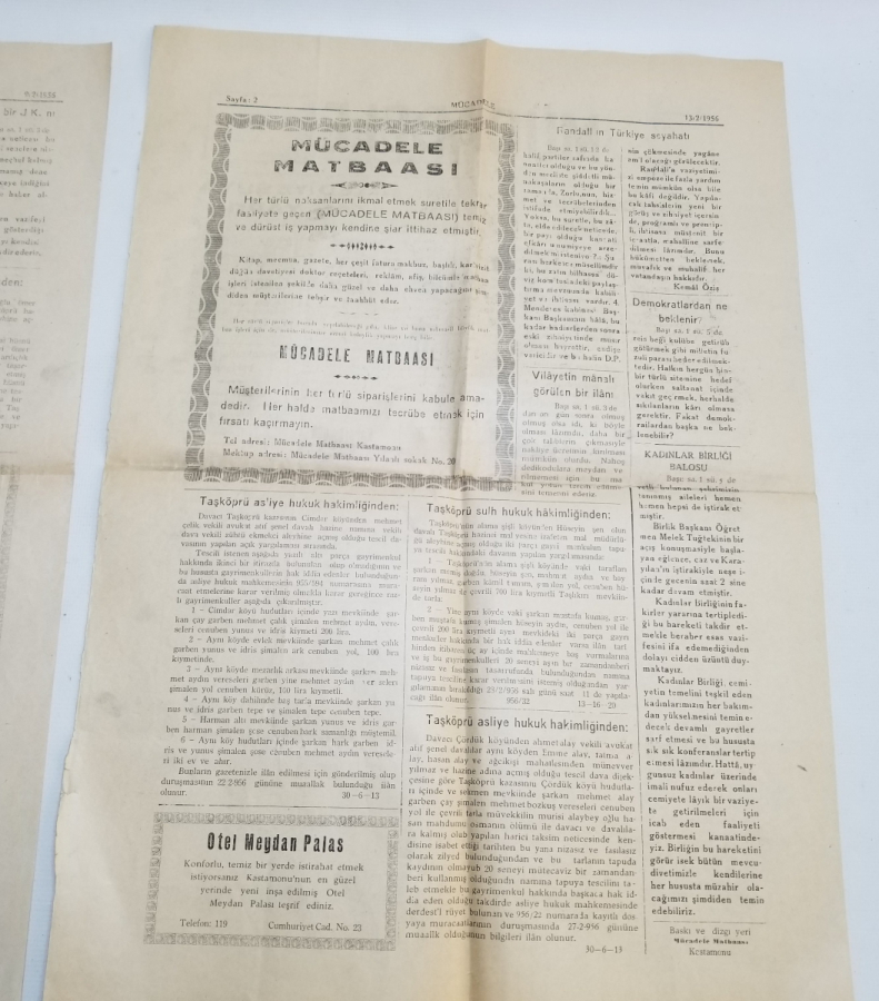 MÜCADELE İSİMLİ 2 ADET ANTİKA GAZETE