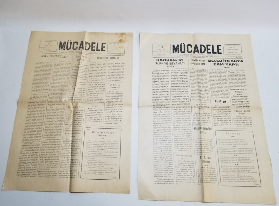 MÜCADELE İSİMLİ 2 ADET ANTİKA GAZETE