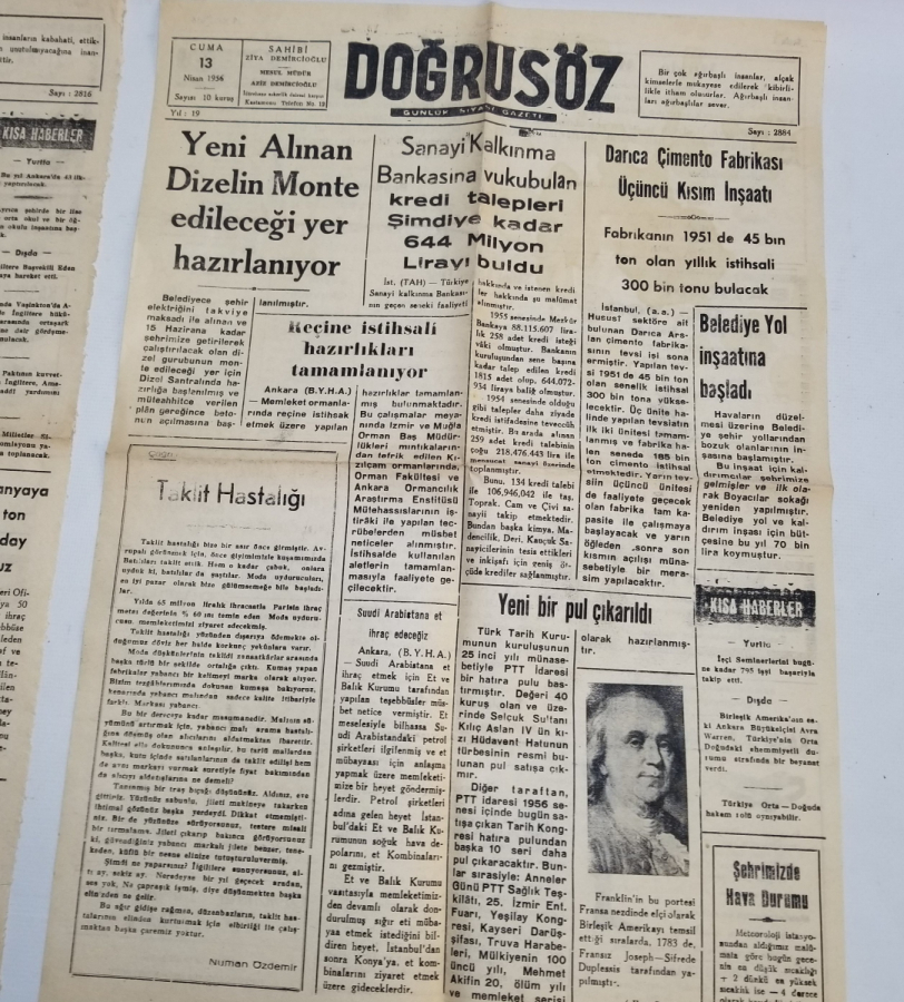 DOĞRUSÖZ İSİMLİ 2 ADET ANTİKA GAZETE