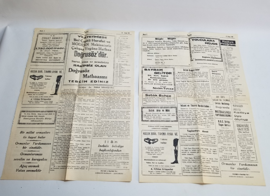 DOĞRUSÖZ İSİMLİ 2 ADET ANTİKA GAZETE