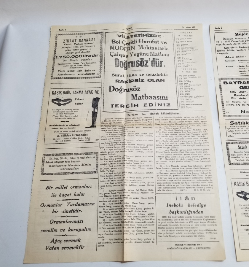 DOĞRUSÖZ İSİMLİ 2 ADET ANTİKA GAZETE
