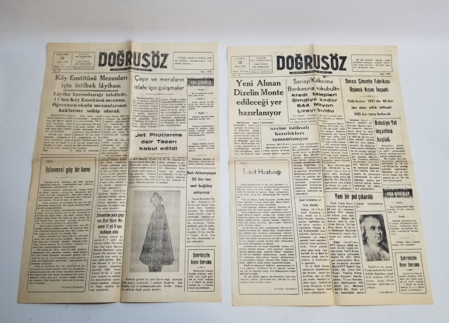 DOĞRUSÖZ İSİMLİ 2 ADET ANTİKA GAZETE