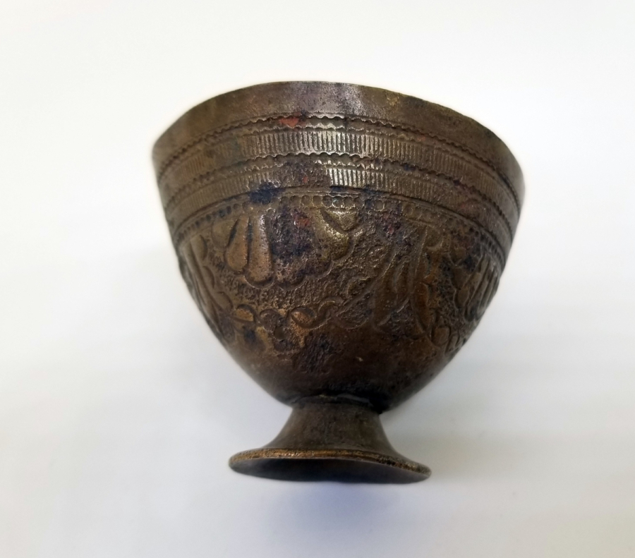 KABARTMA İŞÇİLİKLİ OSMANLI DÖNEMİ BRONZ FİNCAN ZARFI
