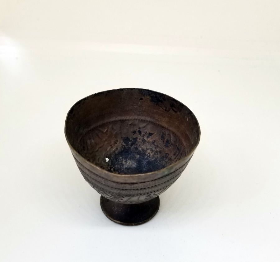 KABARTMA İŞÇİLİKLİ OSMANLI DÖNEMİ BRONZ FİNCAN ZARFI