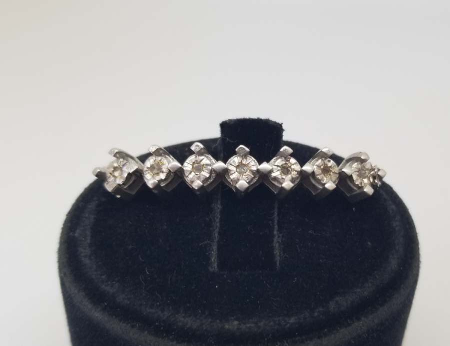 PIRLANTA TAŞLI GÜMÜŞ BİLEZİK - BİLEKLİK