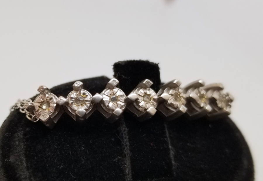 PIRLANTA TAŞLI GÜMÜŞ BİLEZİK - BİLEKLİK