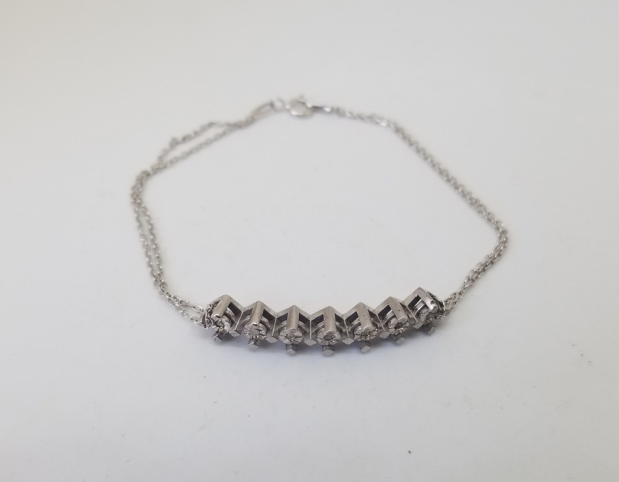 PIRLANTA TAŞLI GÜMÜŞ BİLEZİK - BİLEKLİK