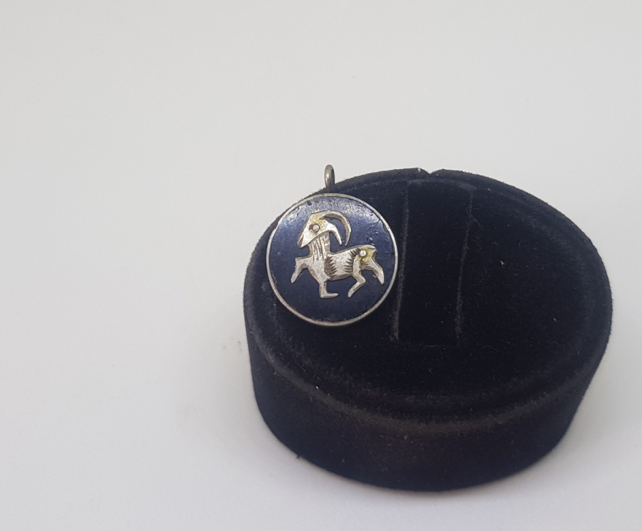 ÖZEL YAPIM OLTU TAŞI KOÇ BURCU ANTİKA KOLYE