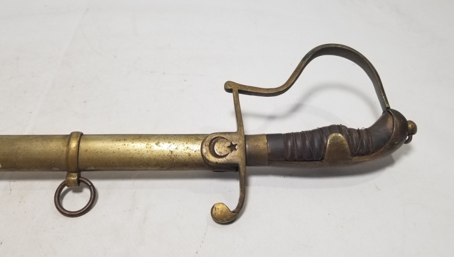 1. DÜNYA SAVAŞI DÖNEMİ BOYNUZ SAPLI VE AY YILDIZLI OSMANLI HAFİF SÜVARİ KILICI