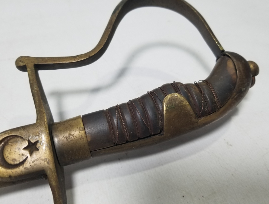 1. DÜNYA SAVAŞI DÖNEMİ BOYNUZ SAPLI VE AY YILDIZLI OSMANLI HAFİF SÜVARİ KILICI