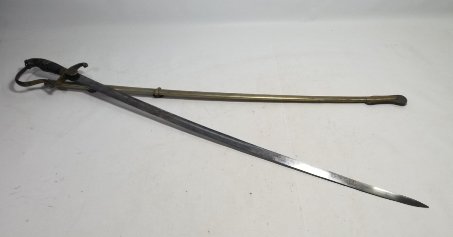 1. DÜNYA SAVAŞI DÖNEMİ BOYNUZ SAPLI VE AY YILDIZLI OSMANLI HAFİF SÜVARİ KILICI