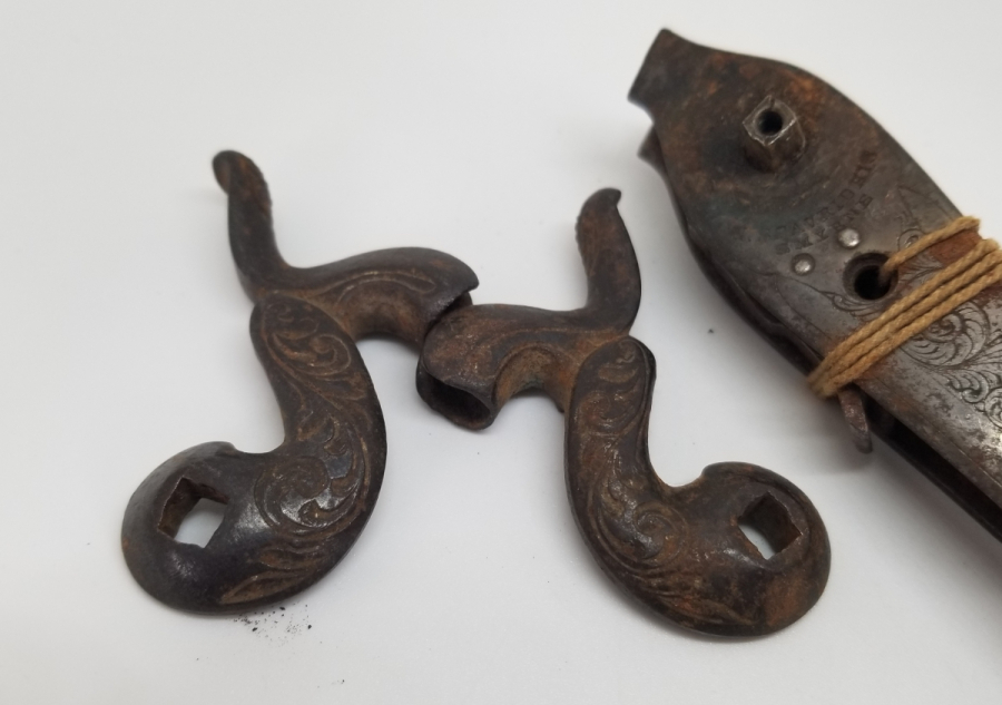 OSMANLI DÖNEMİ RUM USTA DAMGALI VE SMYRNE YAZILI ÇİFT DOLMA TÜFEK HOROZU - MEKANİZMASI