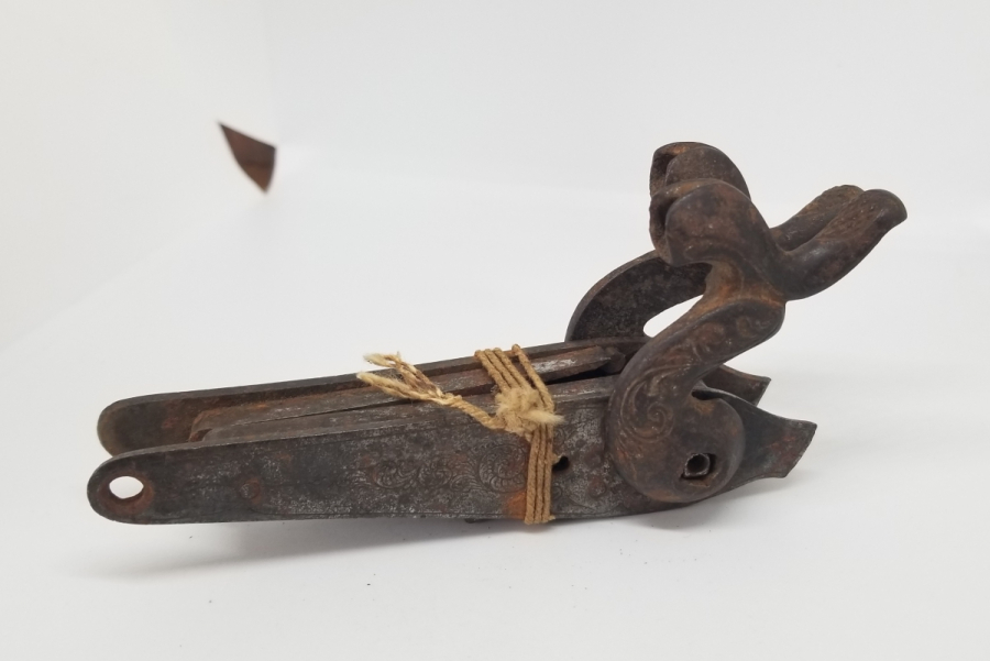 OSMANLI DÖNEMİ RUM USTA DAMGALI VE SMYRNE YAZILI ÇİFT DOLMA TÜFEK HOROZU - MEKANİZMASI